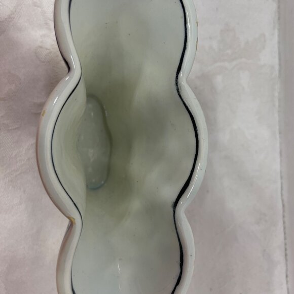 Portugal HandPainted Vase Container Floral Motif Porcelain 5" x 5" - Picture 8 of 14